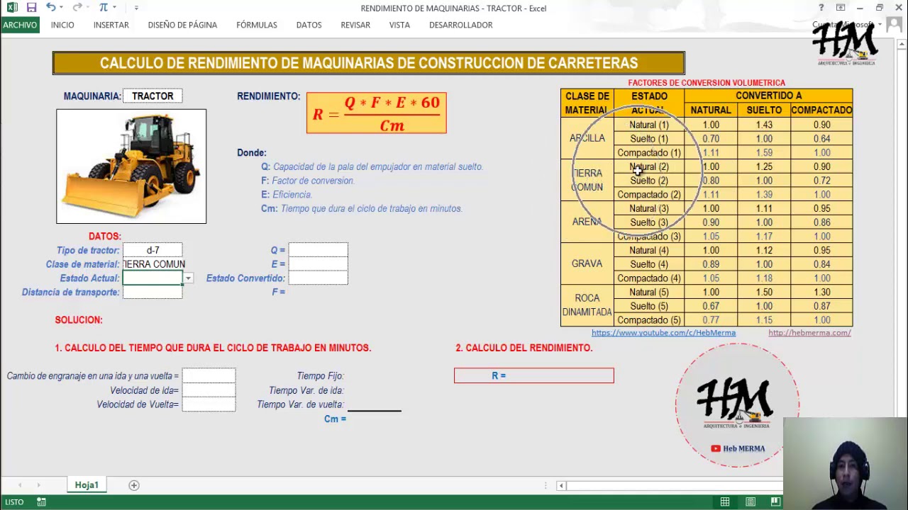 Ejemplos De Calculo De Rendimiento De Maquinaria Pesada